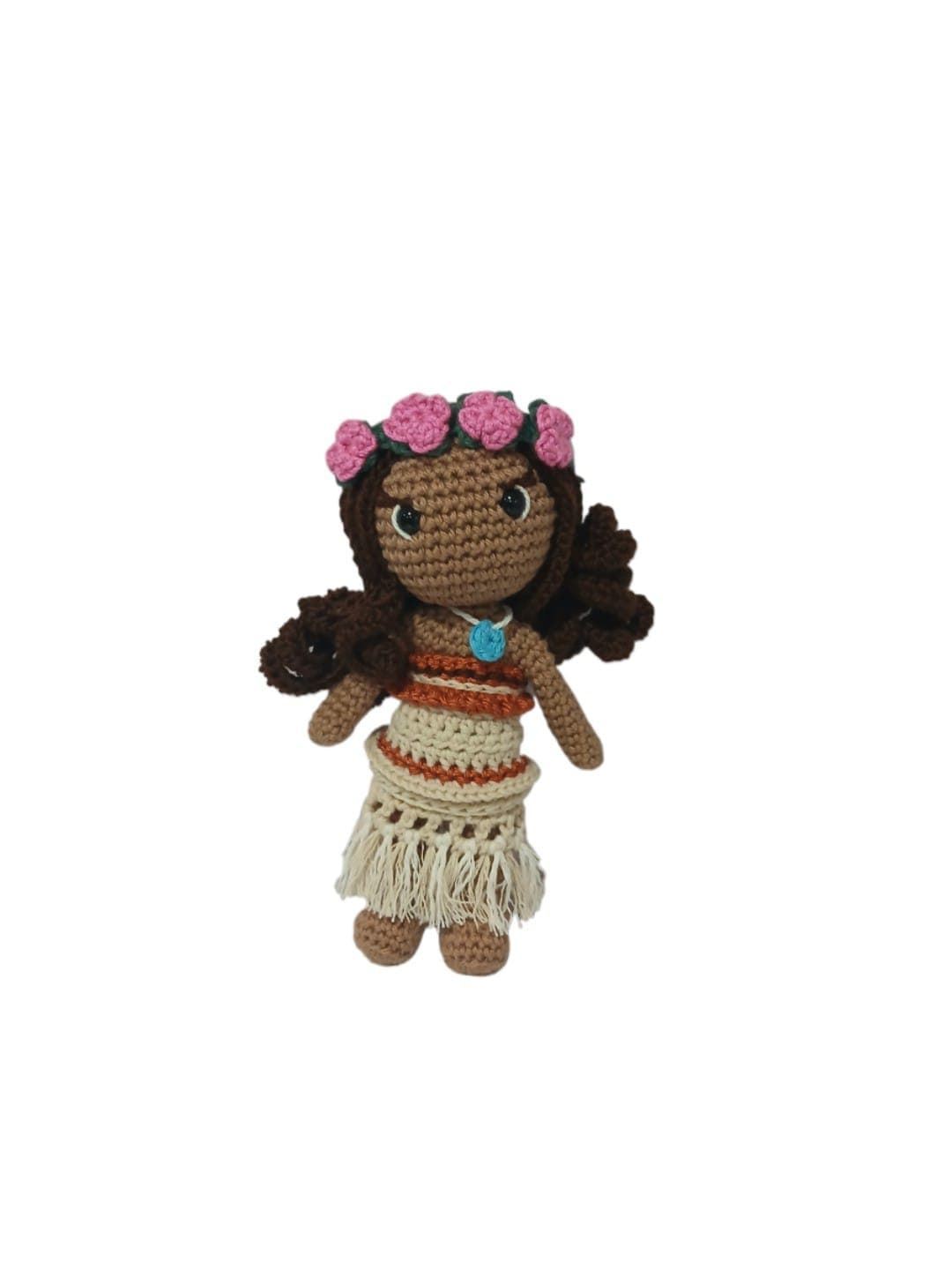 Peluche Moana princesa disney hecha a mano a ganchillo (amigurumi). - Imagen 1