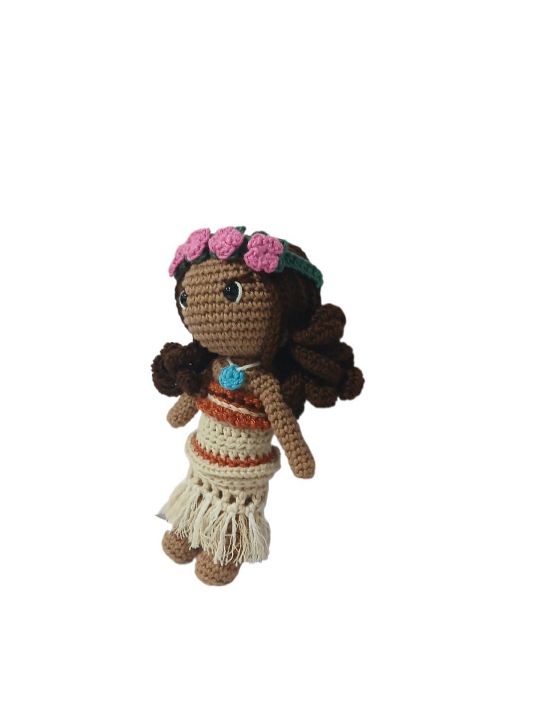 Peluche Moana princesa disney hecha a mano a ganchillo (amigurumi). - Imagen 3