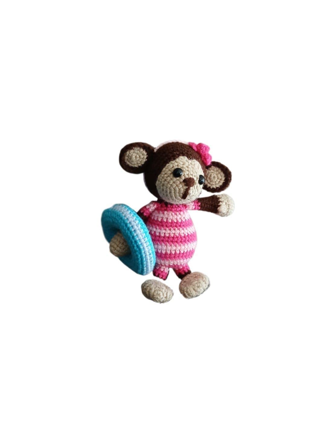 Peluche mono flotador hecho a mano a ganchillo (amigurumi). - Imagen 1