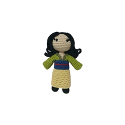 Peluche Mulan princesa disney hecha a mano a ganchillo (amigurumi). - Imagen 1