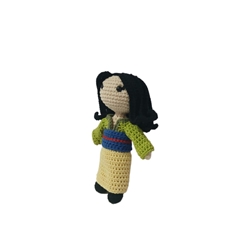 Peluche Mulan princesa disney hecha a mano a ganchillo (amigurumi). - Imagen 2