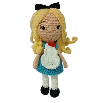 Peluche muñeca Alicia en el País de la maravillas princesa disney hecha a mano a ganchillo (amigurumi). - Imagen 1