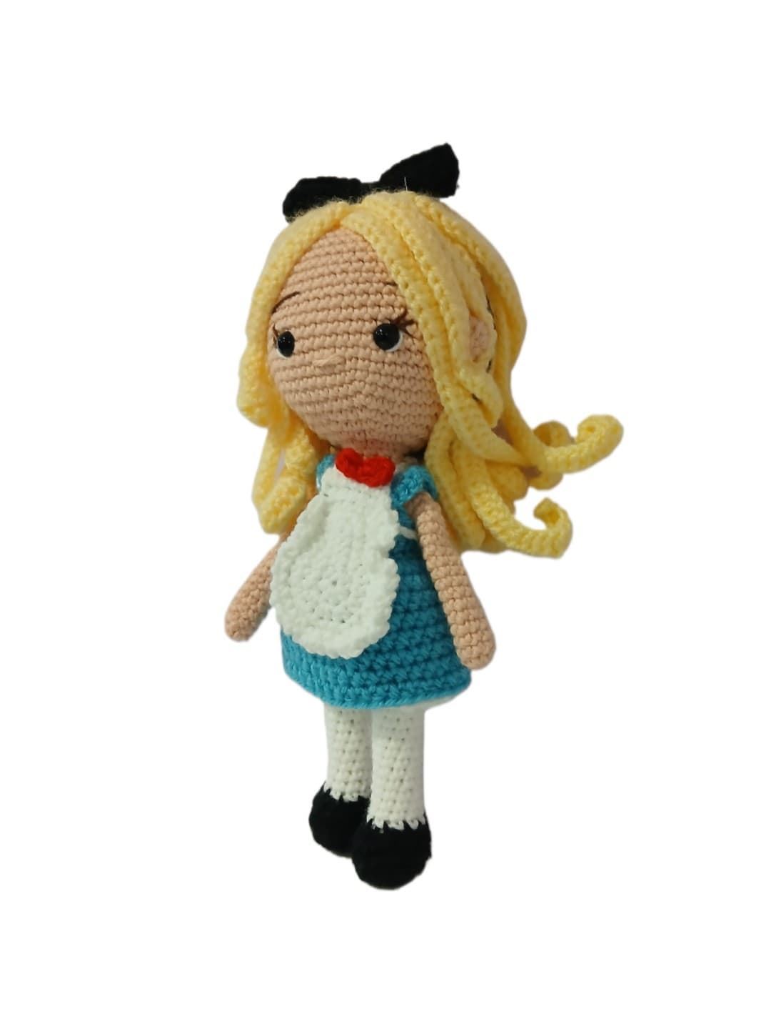 Peluche muñeca Alicia en el País de la maravillas princesa disney hecha a mano a ganchillo (amigurumi). - Imagen 4