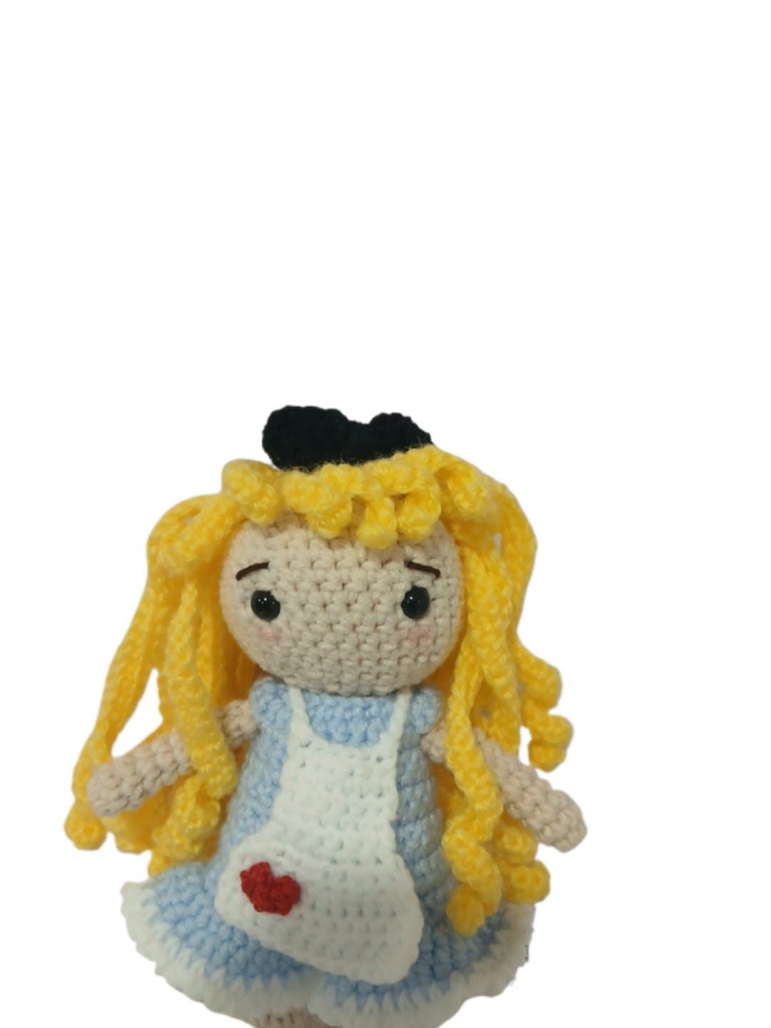 Peluche muñeca Alicia en el País de la maravillas princesa disney hecha a mano a ganchillo (amigurumi). - Imagen 4