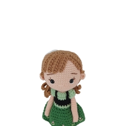 Peluche muñeca Ana frozen princesa disney hecha a mano a ganchillo (amigurumi). - Imagen 1