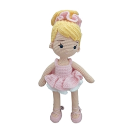 Peluche muñeca bailarina hecha a mano a ganchillo (amigurumi). - Imagen 1