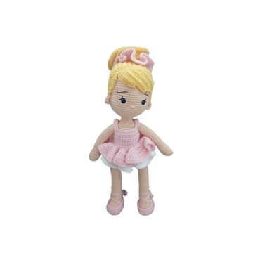 Peluche muñeca bailarina hecha a mano a ganchillo (amigurumi). - Imagen 1