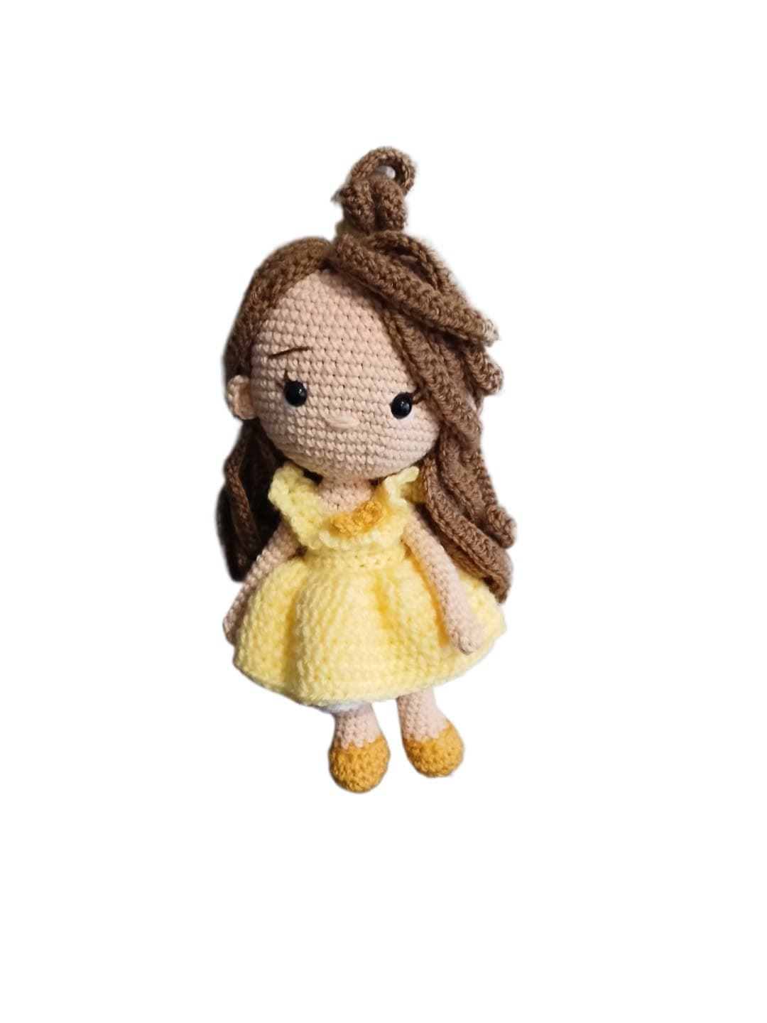 Peluche muñeca Bella princesa Disney hecha a mano a ganchillo (amigurumi). - Imagen 1