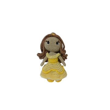 Peluche muñeca Bella princesa disney hecha a mano a ganchillo (amigurumi). - Imagen 1