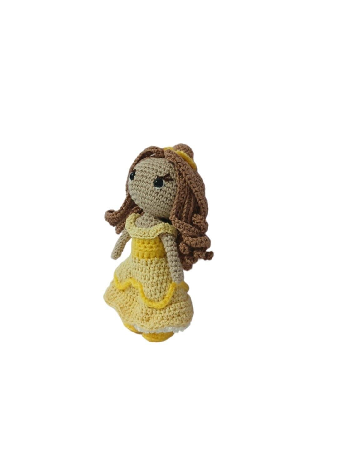 Peluche muñeca Bella princesa disney hecha a mano a ganchillo (amigurumi). - Imagen 2