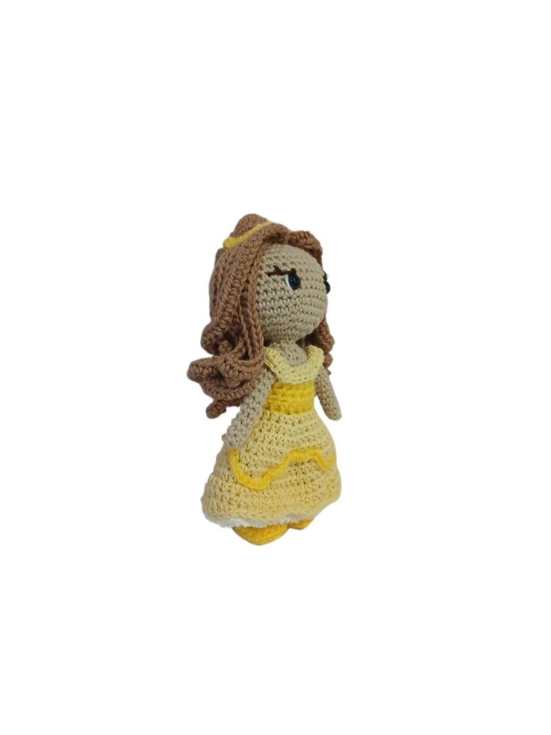 Peluche muñeca Bella princesa disney hecha a mano a ganchillo (amigurumi). - Imagen 3