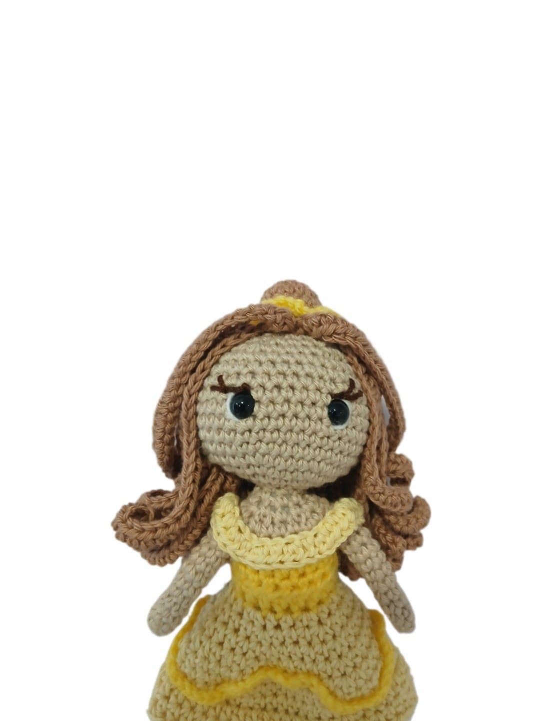 Peluche muñeca Bella princesa disney hecha a mano a ganchillo (amigurumi). - Imagen 4