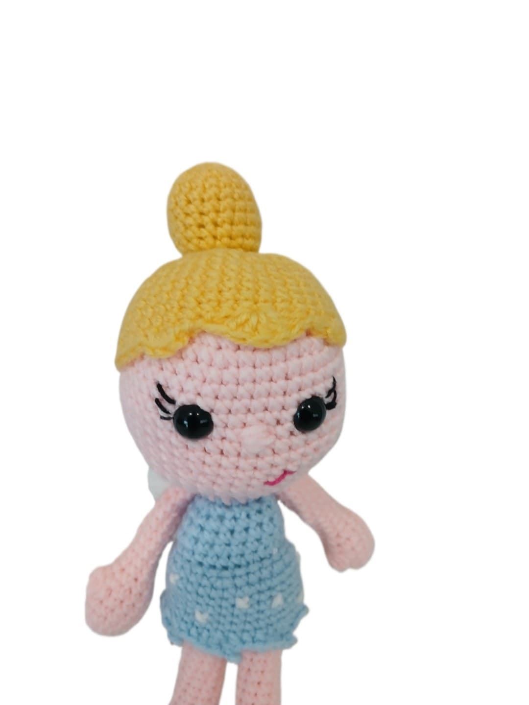 Peluche muñeca campanilla hecha a mano a ganchillo (amigurumi). - Imagen 4