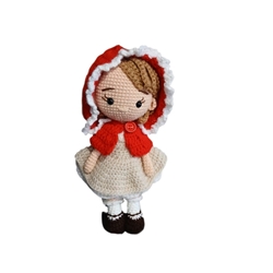 Peluche muñeca caperucita roja hecha a mano a ganchillo (amigurumi). - Imagen 1