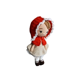 Peluche muñeca caperucita roja hecha a mano a ganchillo (amigurumi). - Imagen 2