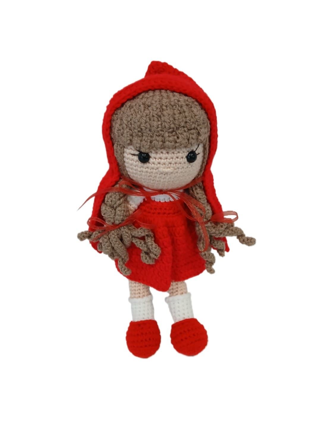 Peluche muñeca caperucita roja hecha a mano a ganchillo (amigurumi). - Imagen 1