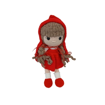 Peluche muñeca caperucita roja hecha a mano a ganchillo (amigurumi). - Imagen 1