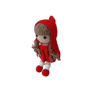 Peluche muñeca caperucita roja hecha a mano a ganchillo (amigurumi). - Imagen 2