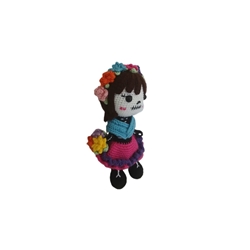 Peluche muñeca catrina hecho a mano a ganchillo (amigurumi). - Imagen 2
