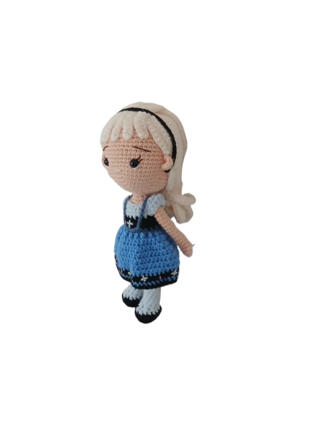 Peluche muñeca elsa frozen princesa disney hecha a mano a ganchillo (amigurumi). - Imagen 3