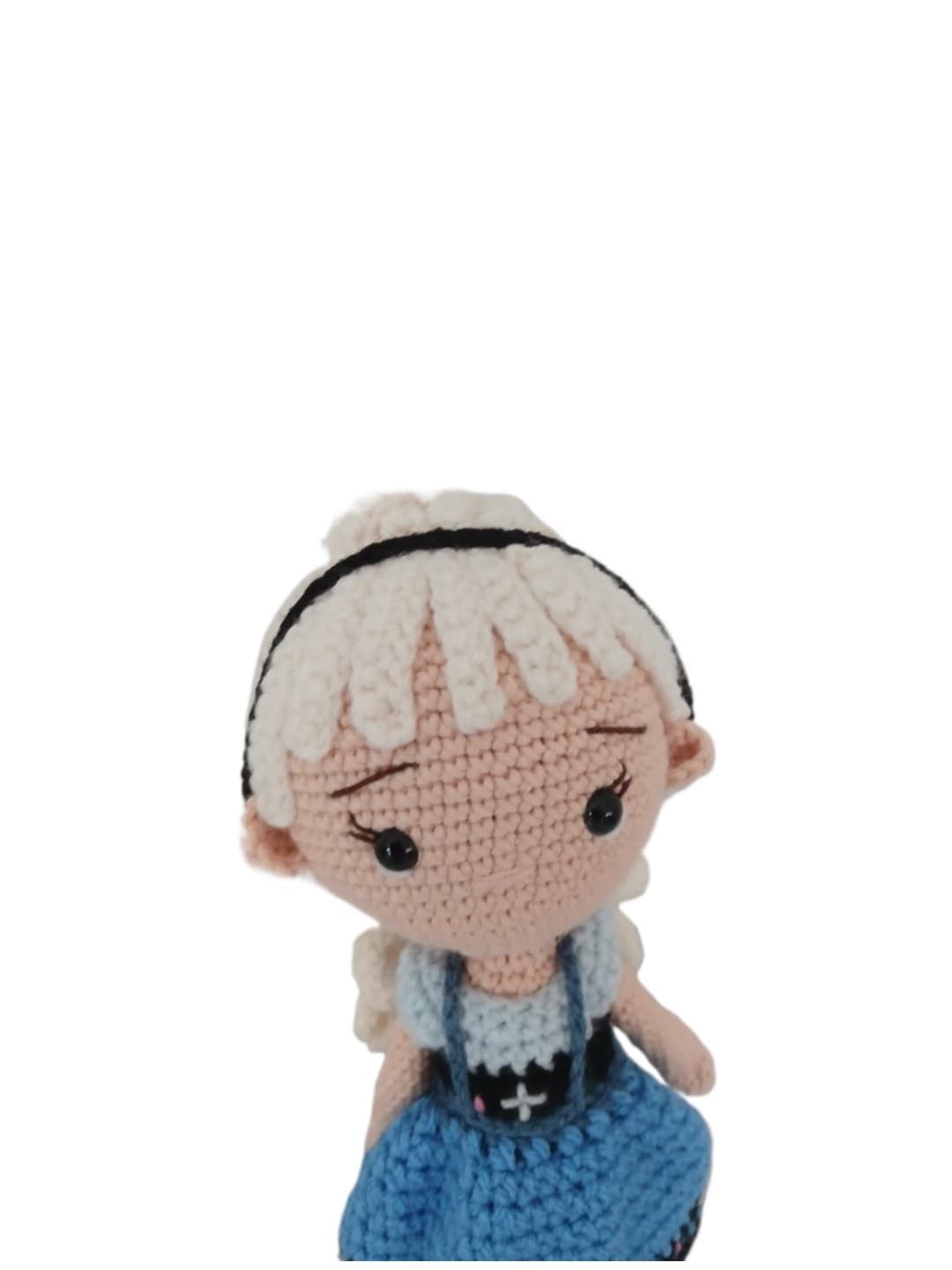 Peluche muñeca elsa frozen princesa disney hecha a mano a ganchillo (amigurumi). - Imagen 4