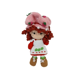 Peluche muñeca fresita hecho a mano a ganchillo (amigurumi). - Imagen 1