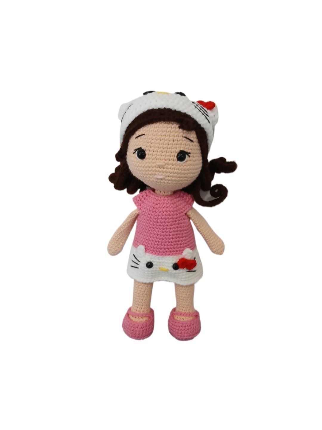 Peluche muñeca hello kitty hecha a mano a ganchillo (amigurumi). - Imagen 1
