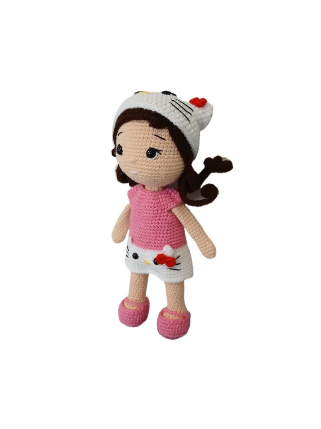Peluche muñeca hello kittyhecho a mano a ganchillo (amigurumi). - Imagen 2