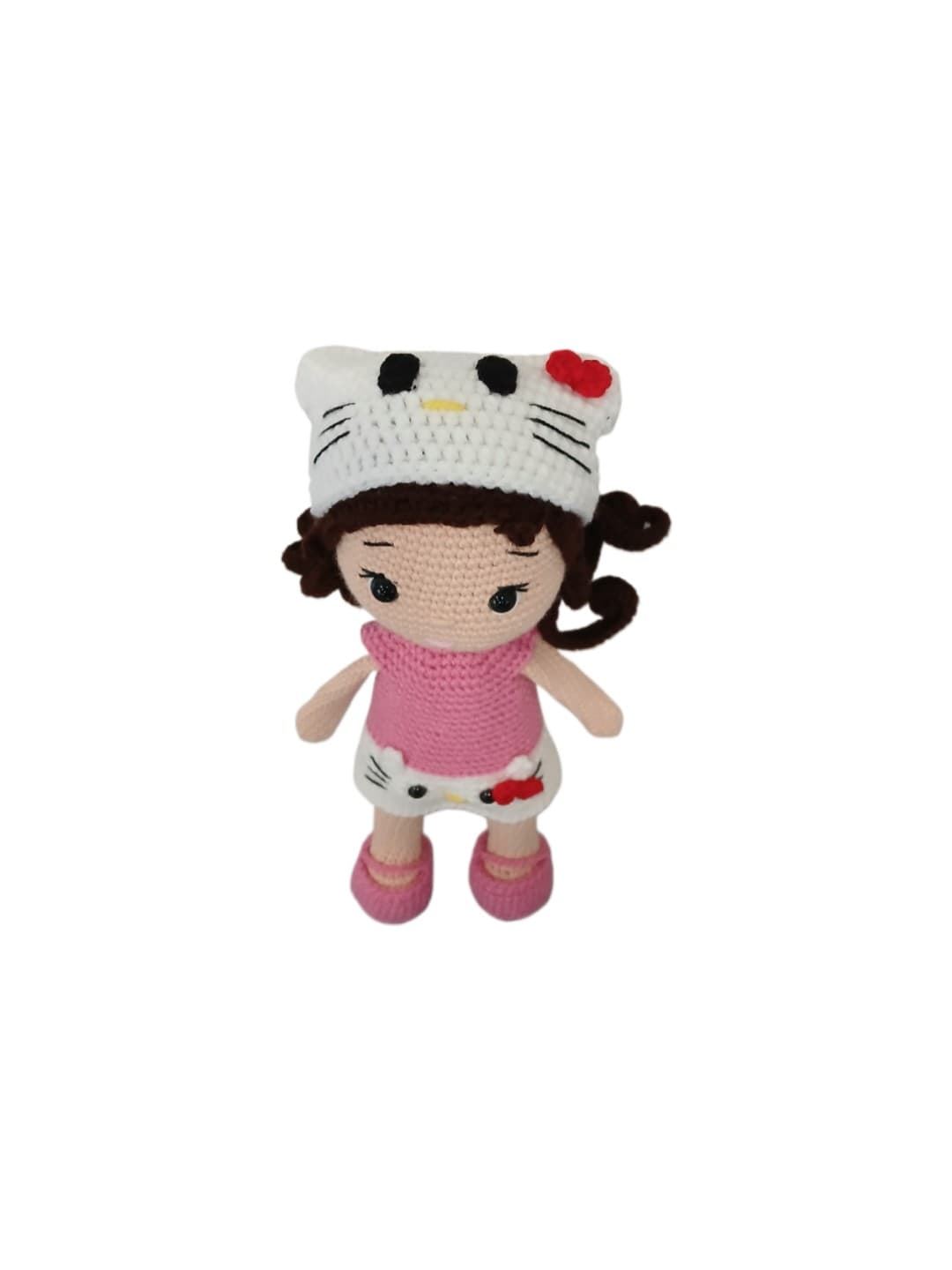 Peluche muñeca hello kittyhecho a mano a ganchillo (amigurumi). - Imagen 4