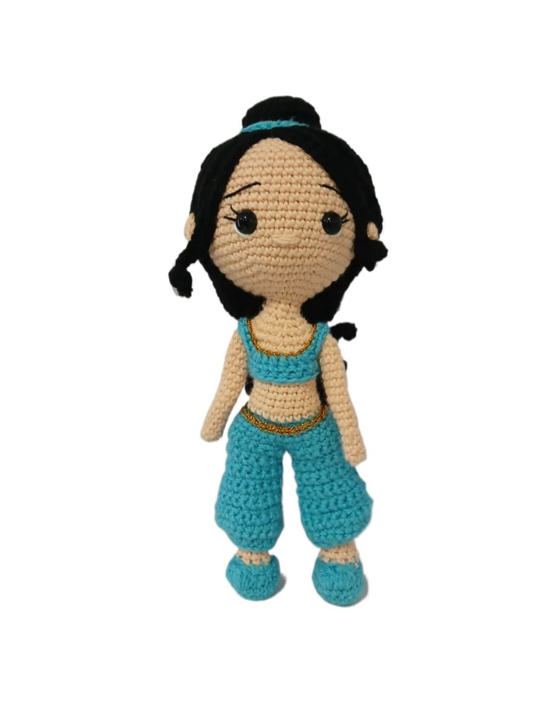 Peluche muñeca jasmine princesa disney hecha a mano a ganchillo (amigurumi). - Imagen 1