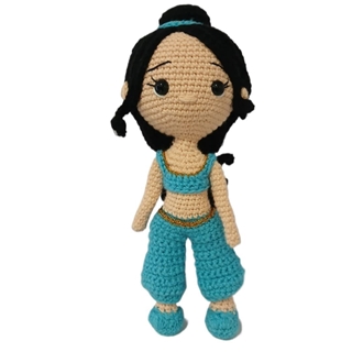 Peluche muñeca jasmine princesa disney hecha a mano a ganchillo (amigurumi). - Imagen 1