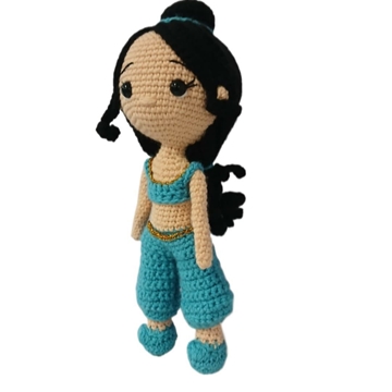 Peluche muñeca jasmine princesa disney hecha a mano a ganchillo (amigurumi). - Imagen 2