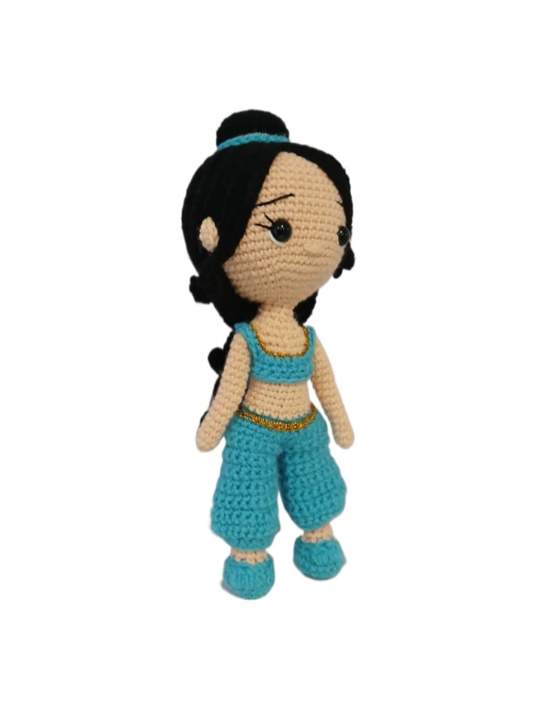 Peluche muñeca jasmine princesa disney hecha a mano a ganchillo (amigurumi). - Imagen 3