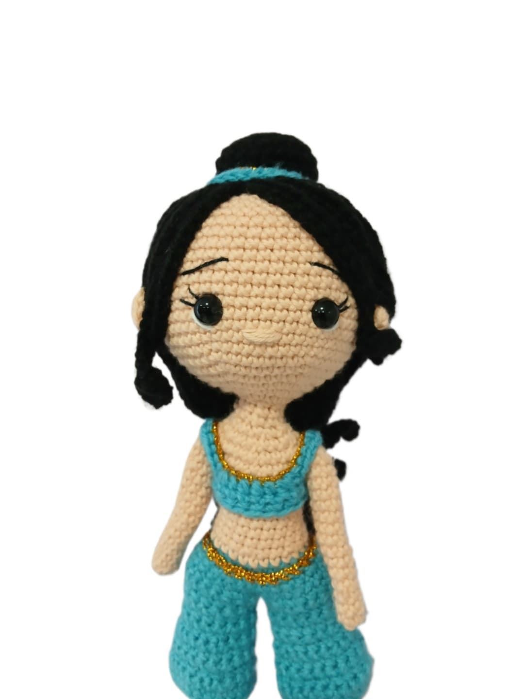 Peluche muñeca jasmine princesa disney hecha a mano a ganchillo (amigurumi). - Imagen 4