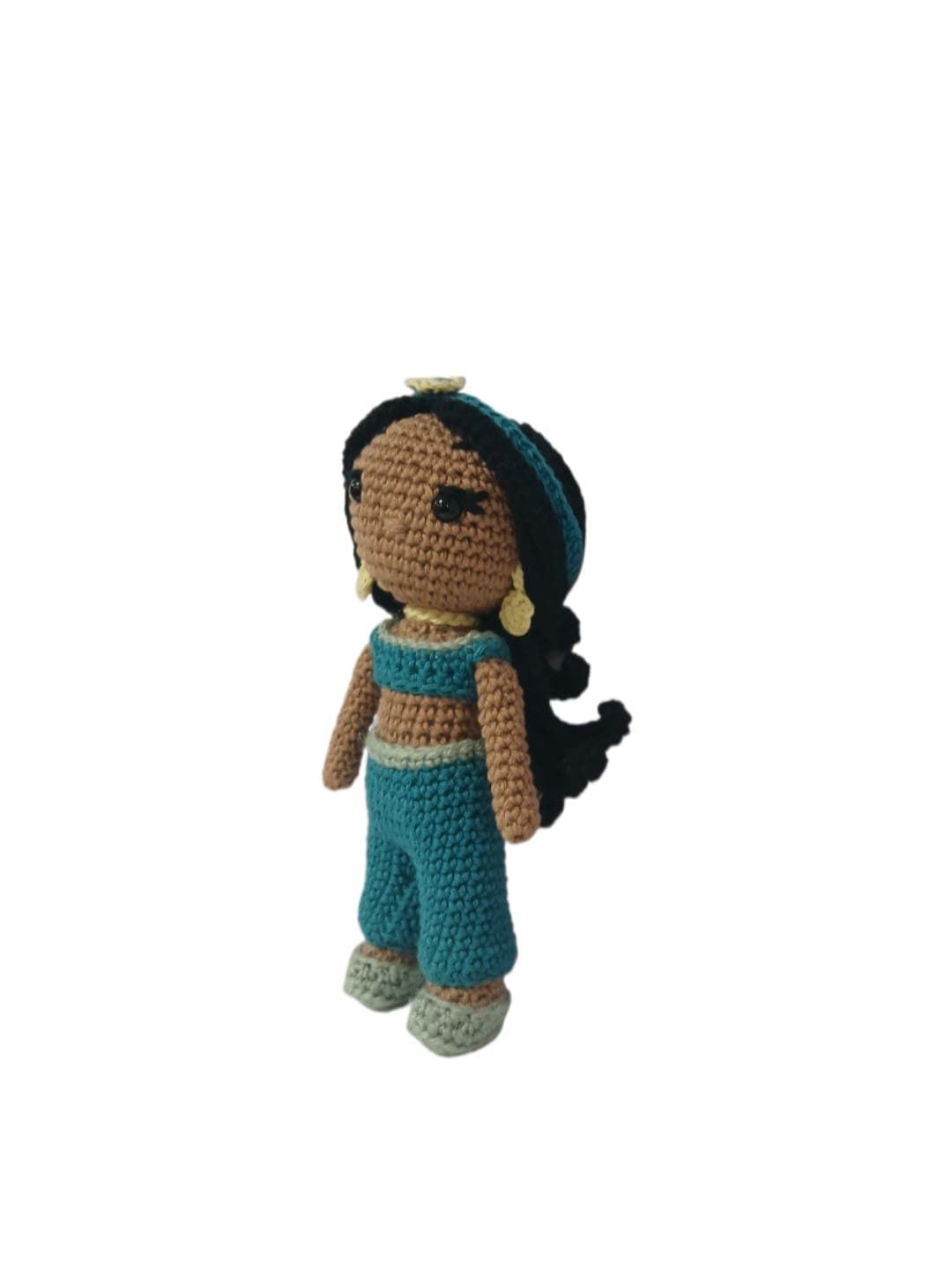 Peluche muñeca jasmine princesa disney hecha a mano a ganchillo (amigurumi). - Imagen 3
