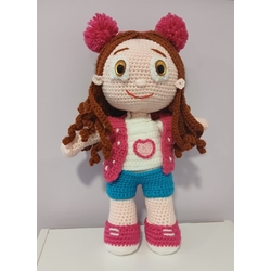 Peluche muñeca María Clara hecha a mano a ganchillo (amigurumi). - Imagen 1
