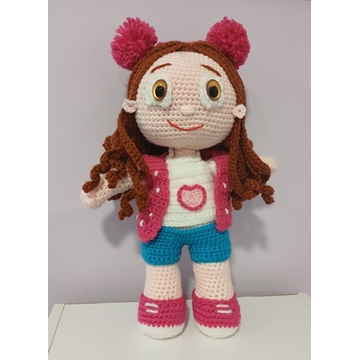 Peluche muñeca María Clara hecha a mano a ganchillo (amigurumi). - Imagen 1