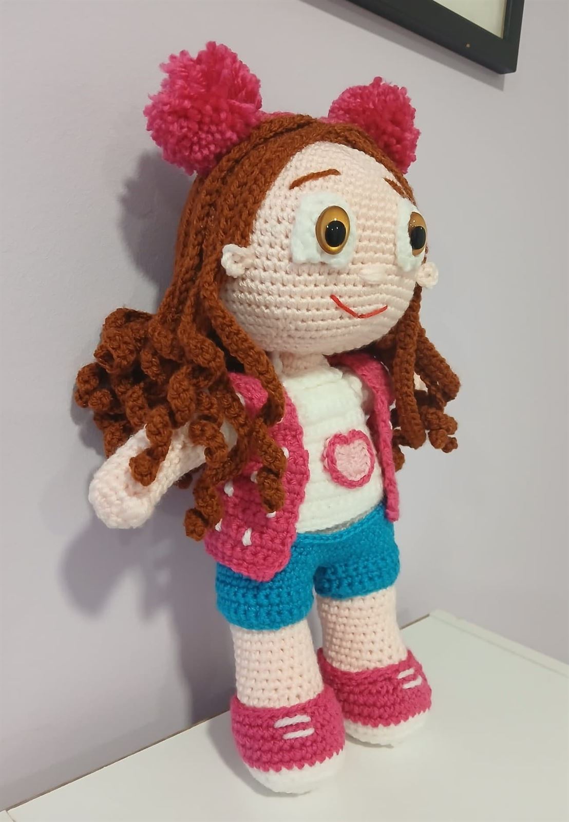 Peluche muñeca María Clara hecha a mano a ganchillo (amigurumi). - Imagen 3