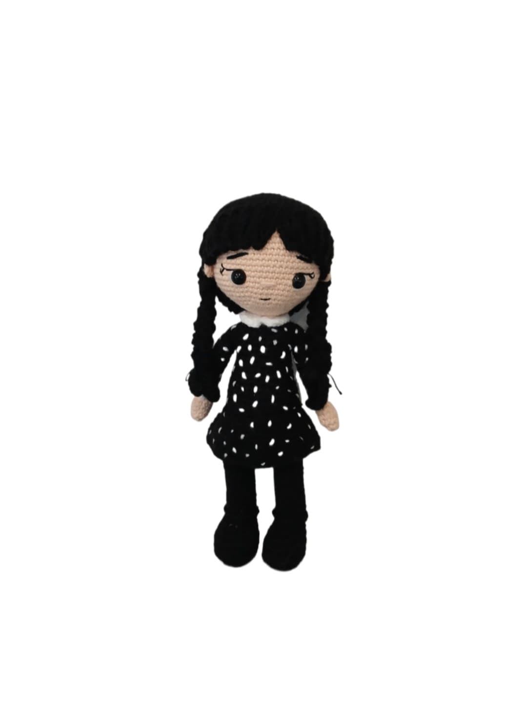 Peluche muñeca miercoles hecho a mano a ganchillo (amigurumi). - Imagen 1