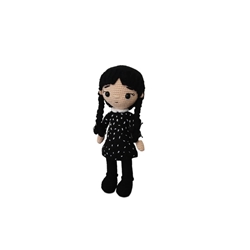 Peluche muñeca miércoles merlina addams hecho a mano a ganchillo (amigurumi). - Imagen 2