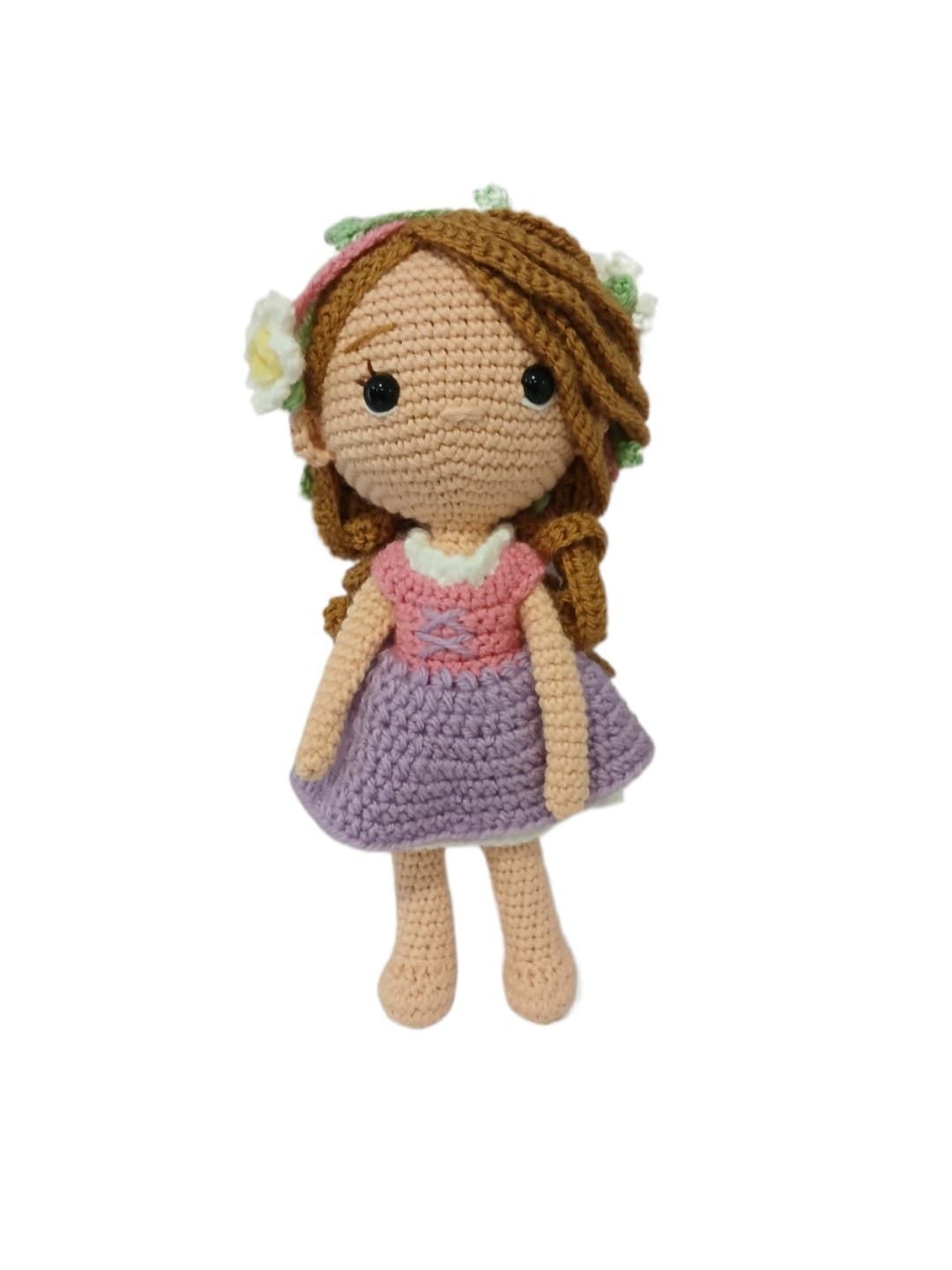 Peluche muñeca Rapunzel princesa disney hecha a mano a ganchillo (amigurumi). - Imagen 1