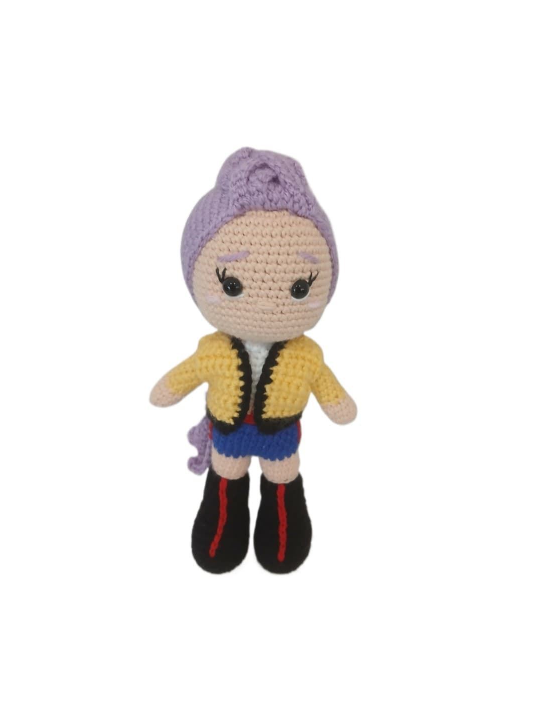 Peluche muñeca rumi de las guerreras k- pop hecho a mano a ganchillo (amigurumi). - Imagen 1