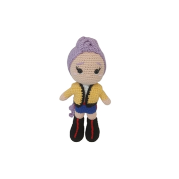 Peluche muñeca rumi de las guerreras k- pop hecho a mano a ganchillo (amigurumi). - Imagen 1