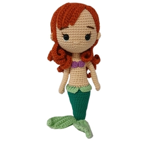 Peluche muñeca sirenita princesa disney hecha a mano a ganchillo (amigurumi). - Imagen 1
