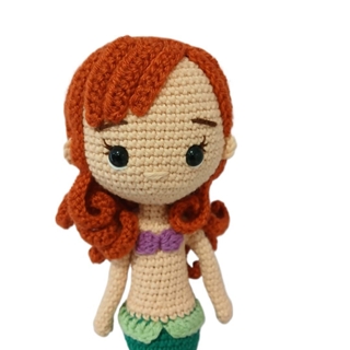 Peluche muñeca sirenita princesa disney hecha a mano a ganchillo (amigurumi). - Imagen 2