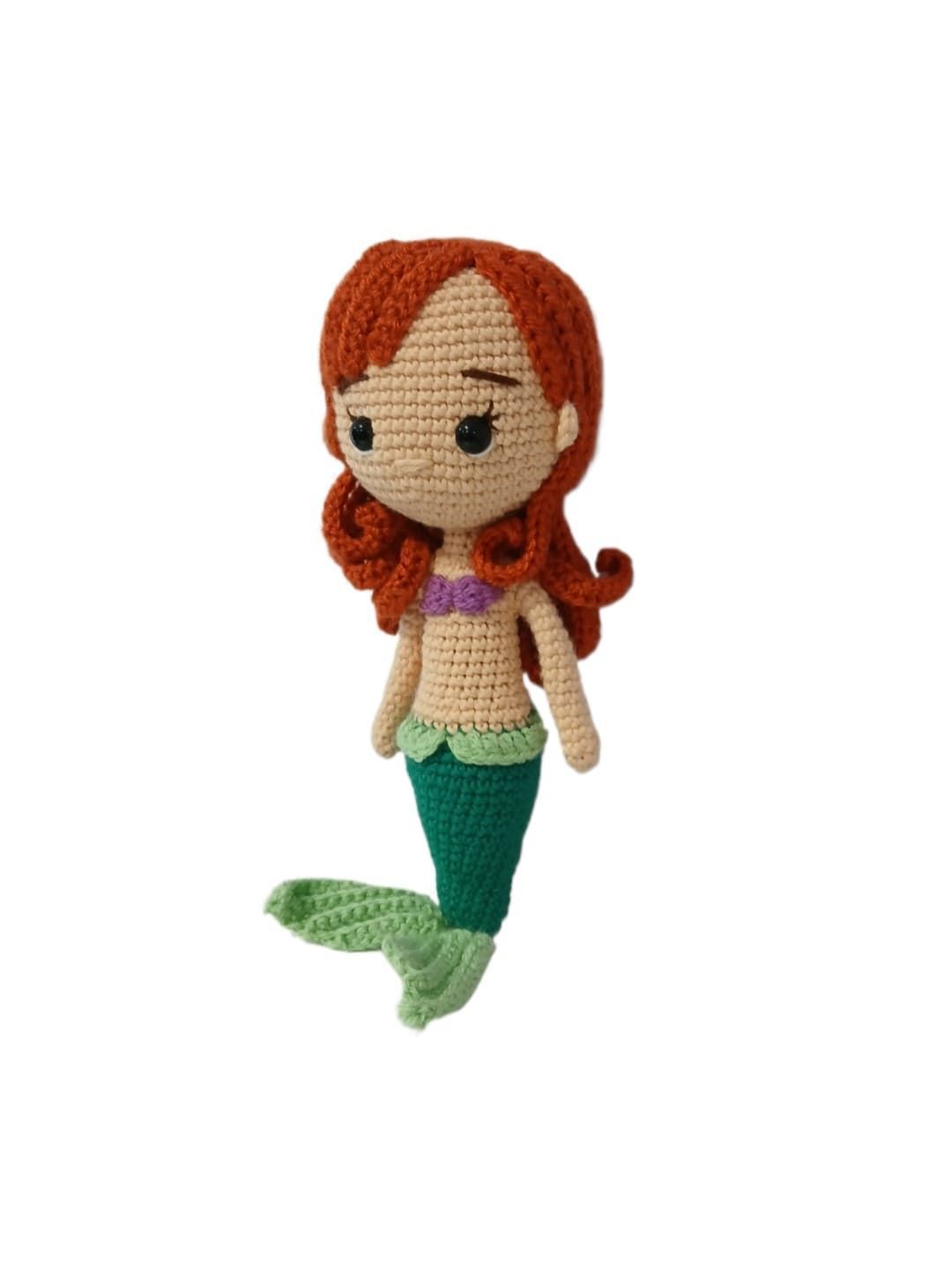 Peluche muñeca sirenita princesa disney hecha a mano a ganchillo (amigurumi). - Imagen 4