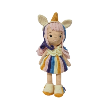 Peluche muñeca unicornio hecho a mano a ganchillo (amigurumi). - Imagen 1