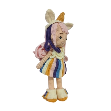 Peluche muñeca unicornio hecho a mano a ganchillo (amigurumi). - Imagen 2