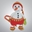Peluche muñeco de nieve con bastón amigurumi - Imagen 1