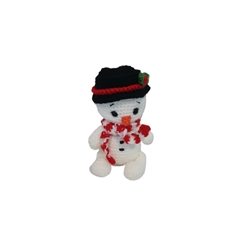 Peluche muñeco de nieve navideño con gorro hecha a mano a ganchillo (amigurumi). - Imagen 1
